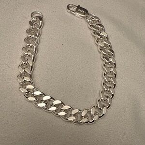 S925 Silver Cuban-link Chain Bracelet